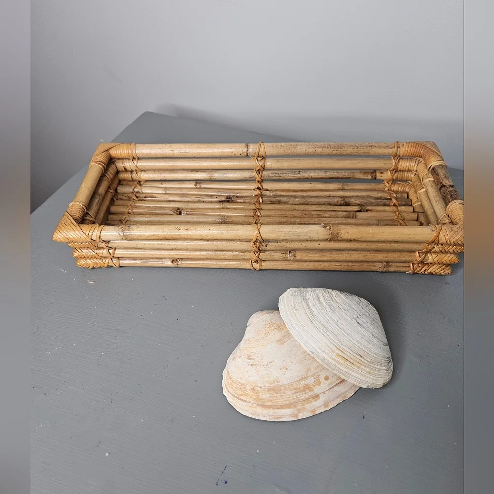 Vintage Bamboo Vanity Tray Bath Accessory 13.5